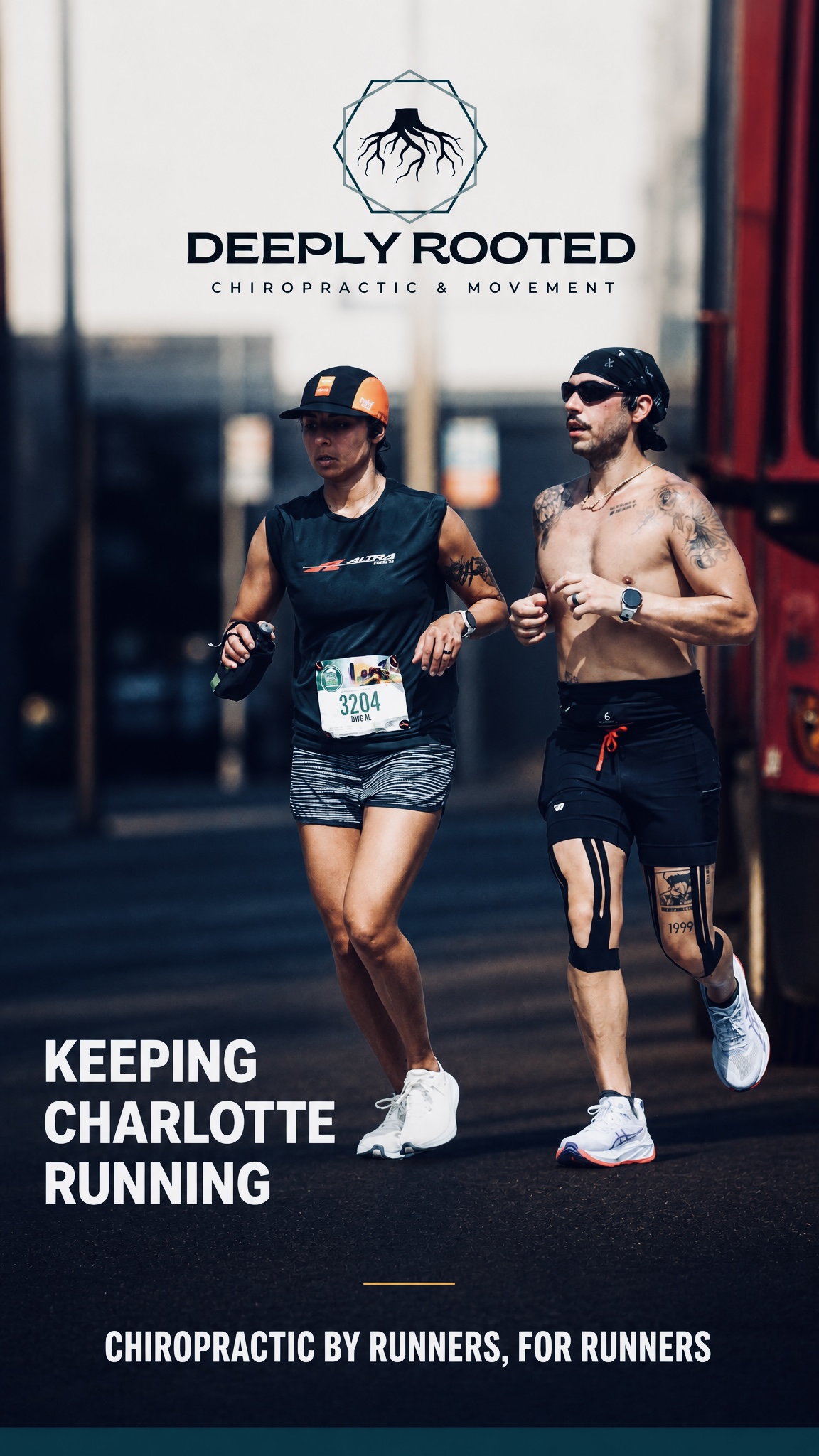 Runner training outdoors